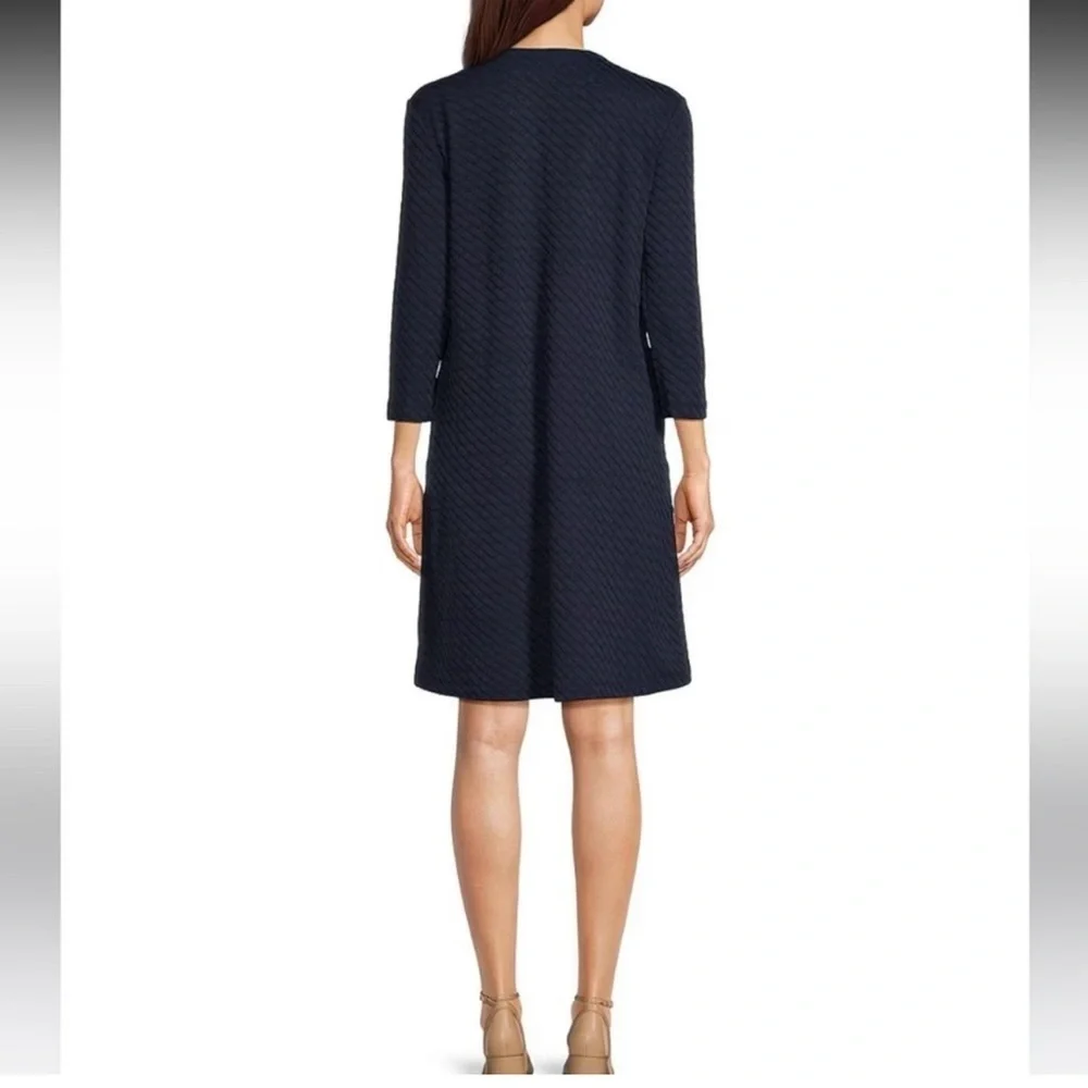 NWT J.McLaughlin Octavia Geo Jaquard Split V-Neck 3/4 Sleeve Shift Dress